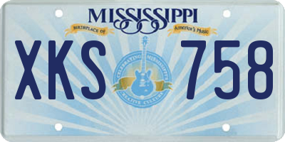 MS license plate XKS758