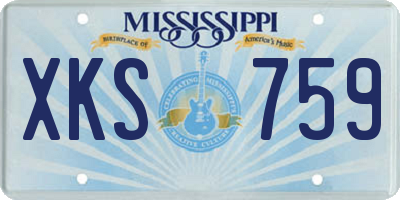 MS license plate XKS759