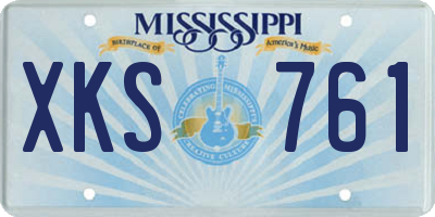 MS license plate XKS761