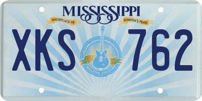 MS license plate XKS762