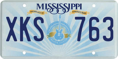 MS license plate XKS763