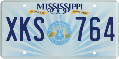 MS license plate XKS764