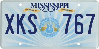 MS license plate XKS767