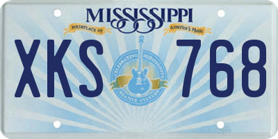 MS license plate XKS768