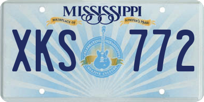MS license plate XKS772