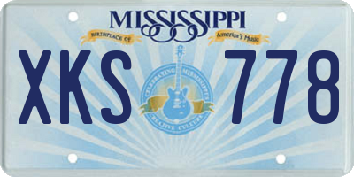 MS license plate XKS778