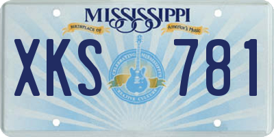 MS license plate XKS781