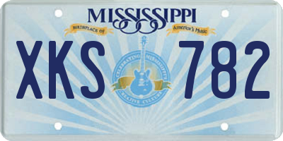 MS license plate XKS782