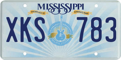 MS license plate XKS783