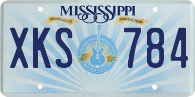 MS license plate XKS784