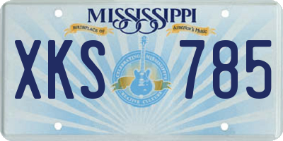 MS license plate XKS785