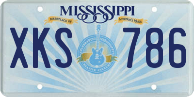 MS license plate XKS786