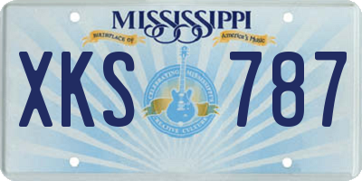 MS license plate XKS787