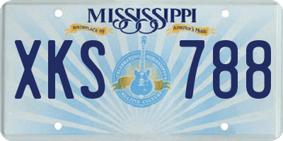 MS license plate XKS788