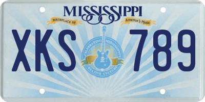 MS license plate XKS789