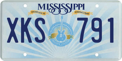 MS license plate XKS791