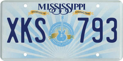 MS license plate XKS793