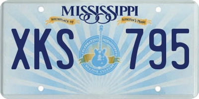 MS license plate XKS795