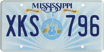 MS license plate XKS796
