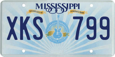 MS license plate XKS799