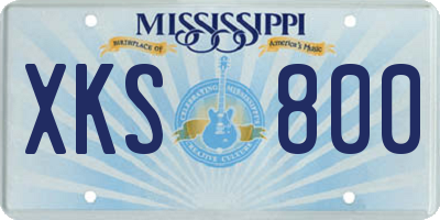 MS license plate XKS800