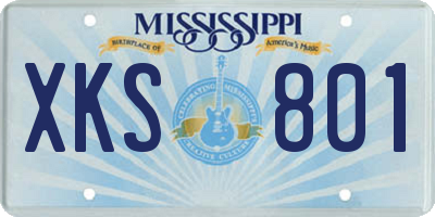 MS license plate XKS801