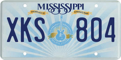 MS license plate XKS804