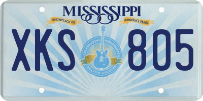 MS license plate XKS805