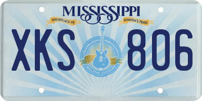 MS license plate XKS806