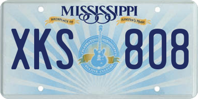 MS license plate XKS808