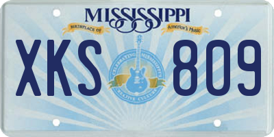 MS license plate XKS809