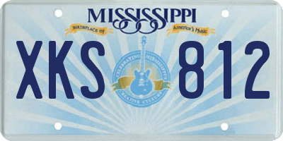 MS license plate XKS812