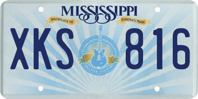 MS license plate XKS816