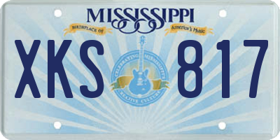 MS license plate XKS817
