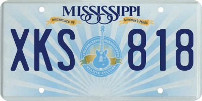 MS license plate XKS818