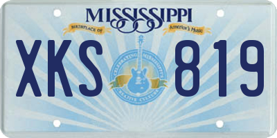 MS license plate XKS819