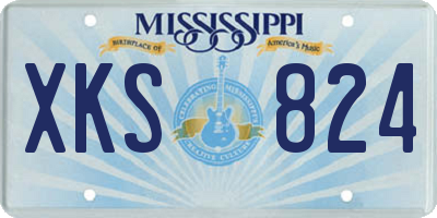 MS license plate XKS824