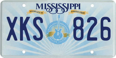 MS license plate XKS826