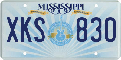 MS license plate XKS830