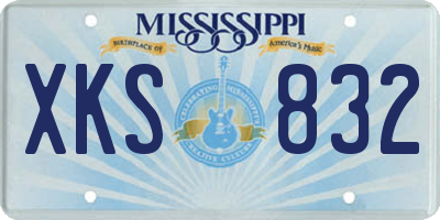 MS license plate XKS832