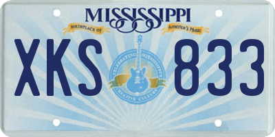 MS license plate XKS833