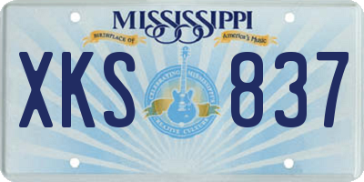 MS license plate XKS837