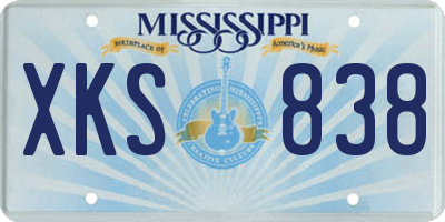 MS license plate XKS838
