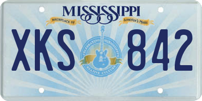 MS license plate XKS842