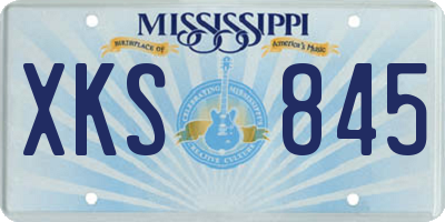 MS license plate XKS845