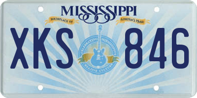 MS license plate XKS846