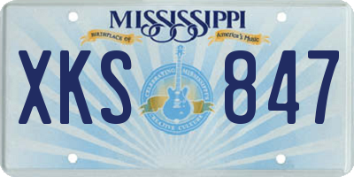 MS license plate XKS847