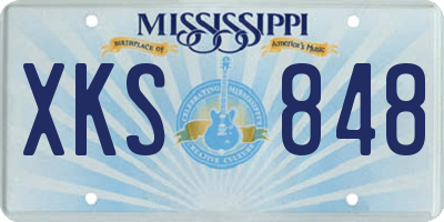 MS license plate XKS848