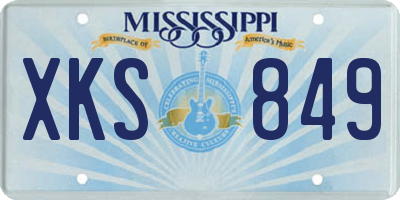 MS license plate XKS849