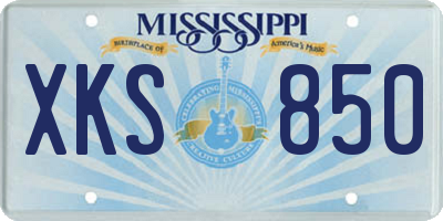 MS license plate XKS850